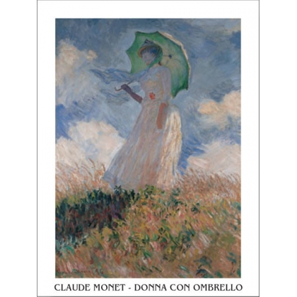 Posters Reprodukce Claude Monet - Žena se slunečníkem , (60 x 80 cm)