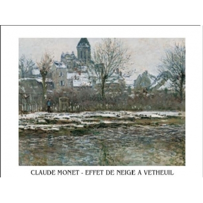 Posters Reprodukce Claude Monet - Kostel ve Vétheuil pod sněhem, 1878 , (80 x 60 cm)