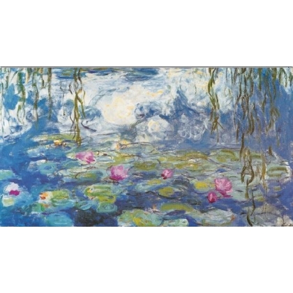 Posters Reprodukce Claude Monet - Lekníny, 1916-1919 (část) , (35 x 100 cm)