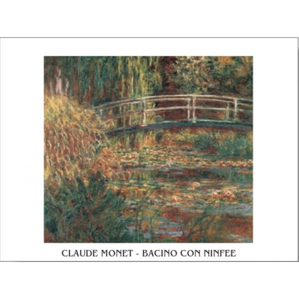 Posters Reprodukce Claude Monet - Japonský most s lekníny , (80 x 60 cm)