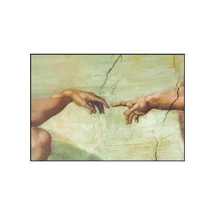 Posters Reprodukce Michelangelo Buonarroti - Zrození Adama (část) , (80 x 60 cm)