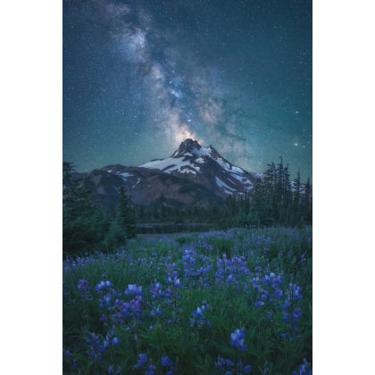 Posters Umělecké fotografie Milky Way Above Mt. Jefferson, Steve Schwindt