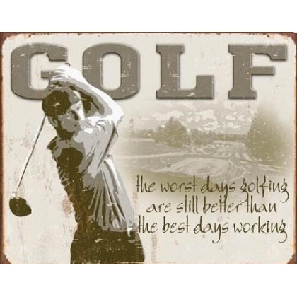 Posters Plechová cedule GOLF - best days, (41 x 32 cm)