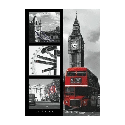 Posters London red bus 3D Plakát, 3D Obraz, (47 x 68 cm)