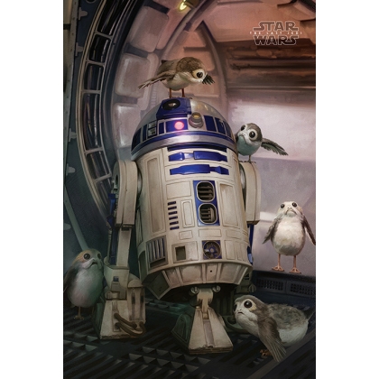 Posters Plakát, Obraz - Star Wars: Poslední z Jediů - R2-D2 & Porgs, (61 x 91,5 cm)