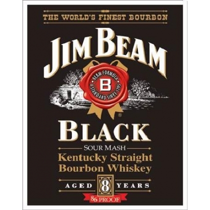 Posters Plechová cedule JIM BEAM - Black Label, (31,5 x 40 cm)