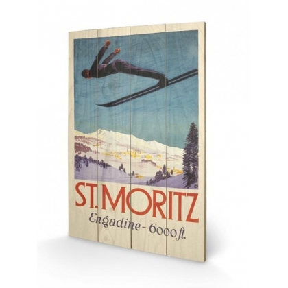 Posters Obraz na dřevě - St. Moritz, (40 x 59 cm)