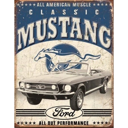 Posters Plechová cedule Classic Mustang, (31,5 x 40 cm)