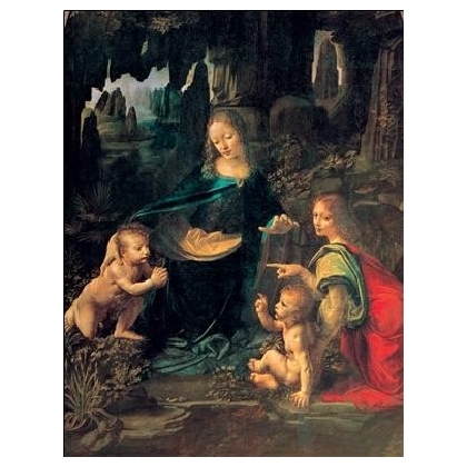 Posters Reprodukce Leonardo Da Vinci - Madona ve skalách, (60 x 80 cm)