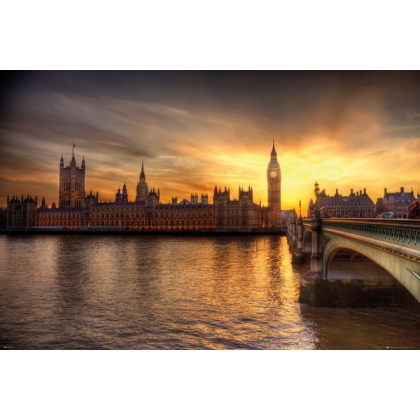 Posters Plakát, Obraz - Londýn - Big Ben Parliament, (91,5 x 61 cm)